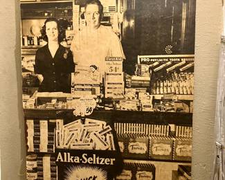 Large cardboard grocery store photograph
