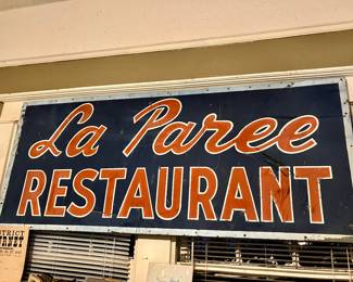 La Paree Restaurant hand painted sign
