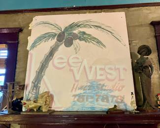 "Key West Hair Studio" hand painted sign
