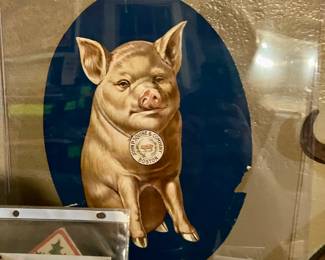 John B. Squire & Company die cut pig advertisement 