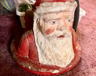 Late 19th century concrete Santa Christmas tree stand
