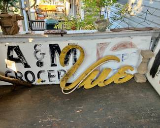 Hand painted “A&M Grocery” sign
