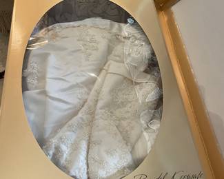 A beautiful wedding dress... "Worn once." :-)
