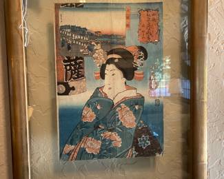 A nice Japanese print, vintage and beautifully framed.