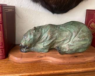 INUIT BRONZE POLAR BEAR...