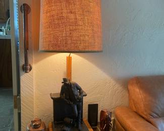 ... HERES THE OTHER BRONZE FIGURINE & LAMP, YOU'LL FIND THESE IN THE FRONT DEN AREA OF THIS LARGE ESTATE...