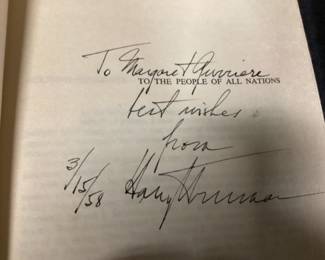Signed Harry S. Truman Year of Decisions Book