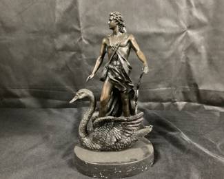 Bronze Cronus and Swan Sculpture 