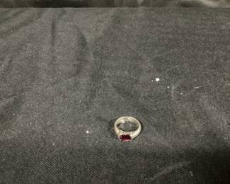 Sterling and Garnett Ring