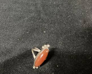 Sterling and Coral Ring
