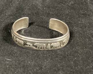 Sterling Bear Signed TC Bracelet