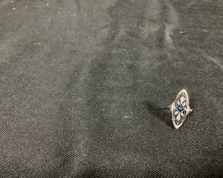 Sterling and sapphire ring 