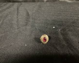 Sterling and red stone Ring