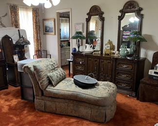 Chase lounge, european dresser and two matching mirror