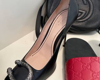 Gucci heels $500, slides $250.  Pricing firm by estate. 