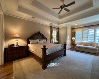 Stately king size bedroom suite by Hickory Chair and Century 