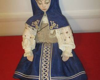 Beaded silky handmade Russian doll, clothes are hand made with stuffed body, excellent condition 