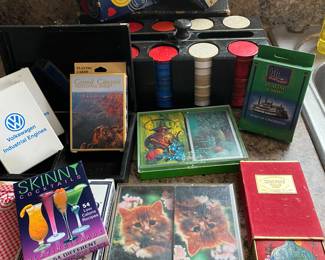 vintage Playing Cards and Poker Chips
