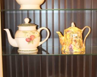 Lots of china, teapots and pitchers.  