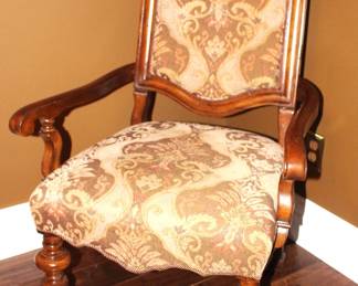 We have a pair of these beautifully upholstered arm chairs.                                                                                                                                                                                                                                                                                                                            BUY IT NOW!  $500.00
