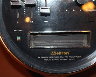 Vintage Weltron 2001 8 Track Player-ATomic Radio  AM/FM Space Ball Radio.                                                              (radio works, tape player does not work)(sold as-is)            $100.00