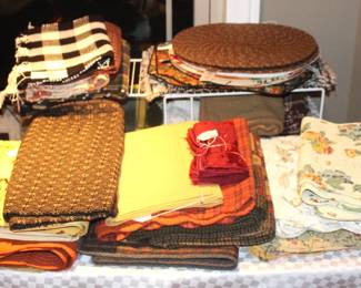 Beautiful table linens.  Placemats, runners and napkins.  
