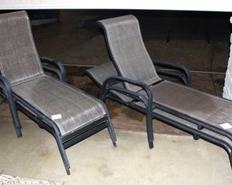 Reclining Patio Chaise Lounge Chairs.  (note: just found out today the mesh ripped when sat on, selling as-is, will need to replace mesh seat and back.                                                                            
