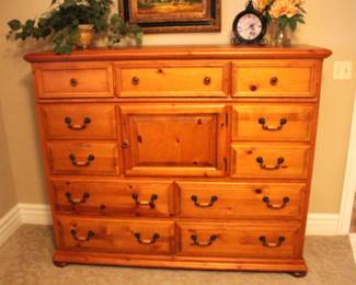 TimberCrest Chest of Drawers.                                                        BUY IT NOW !  $395.00                                                                           18" D x 62 1/2" W x 52" H.