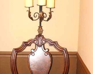 Pulaski Furniture Dining Table with six chairs.                                                            Two arm/captains' chairs plus four side chairs.                                                                 Table comes with two leaves.                                                          BUY IT NOW!   $950.00                                                                              46 1/2"w x 81 1/2 "L x 30 1/2"H