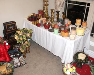 Lots of pillows, rugs, candles and candlesticks.  