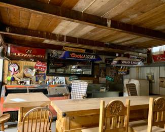 Neon beer signs & pool table lights