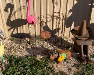 Metal yard decor