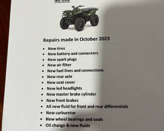 Specs on 4-Wheeler 