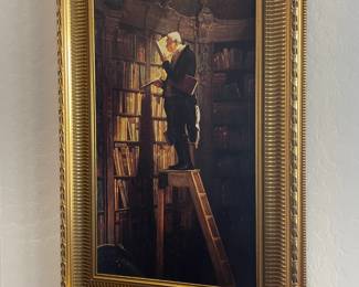 The Bookworm - Large Framed Canvas Print
