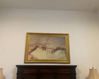 "Creation of Adam" Large Framed Canvas Print