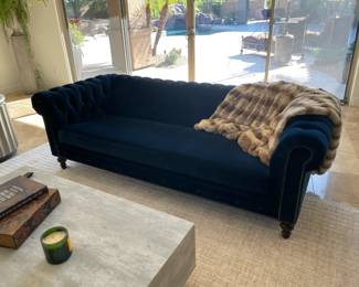 Custom Made Royal Blue Chesterfield Sofa