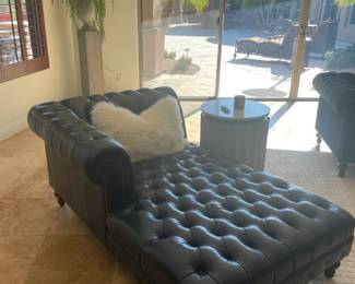 Custom Made Royal Blue Chesterfield Chaise