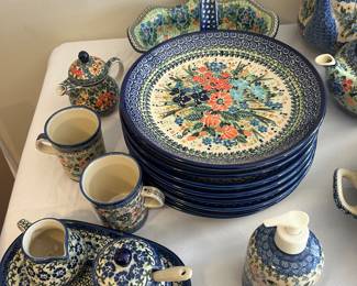 Polish pottery dish set