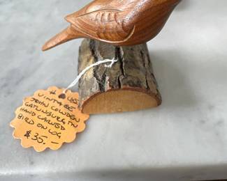 Vintage John Bowden Gatlinburg, TN. Hand-craved , Bird on Log. $35