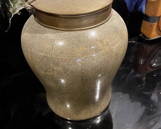 Shagreen and Bronze Jar, $295