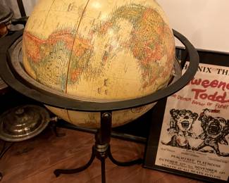 World Globe on Bronze Stand. Price $610