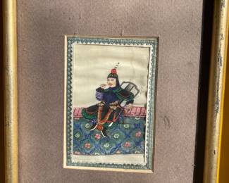 Genghis Khan Antique Watercolor with Tapestry Matte 7 x 81/2. $375