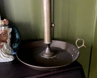 Large Antique Brass Sliding Candle Stick Holder, $75