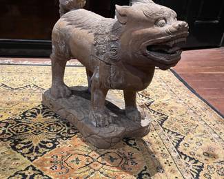 Antique Chinese Wooden Temple Dog $1250
