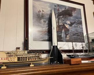 Vintage models: Ship and rocket ship