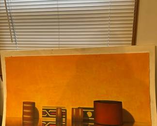 Original geometric chalk pastel piece