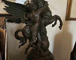 Pegasus and Perseus bronze sculpture