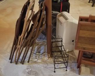 Folding chairs; TV tables