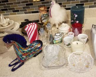 Glassware and holiday decor