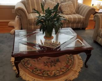 Glass top coffee table by Thomasville